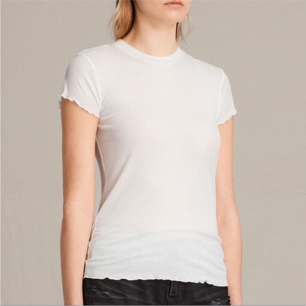 NWT All Saints Classic White Bea Women's Top
